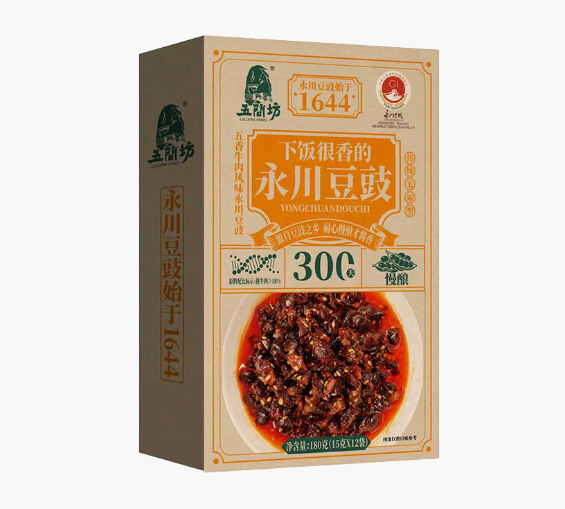 180g盒装五香牛肉风味永川豆豉 (15g×12袋)